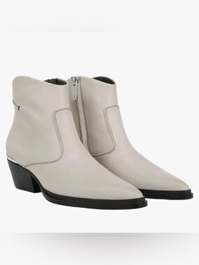 SARTO By Franco Sarto Cream A-Blake Leather Ankle Booties